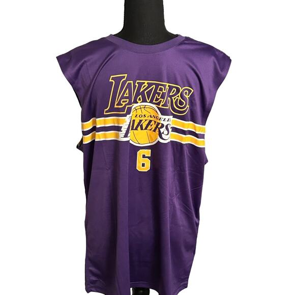 NBA Lebron James LA‎ Lakers Purple #6 Jersey Mens Size L Large - Picture 1 of 6